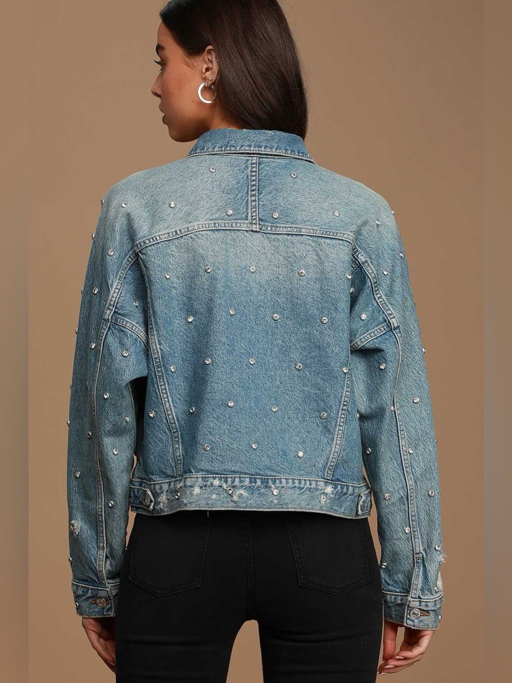 Night after Night Light Wash Rhinestone Oversized Denim Jacket
Free People - Picture 6 of 7